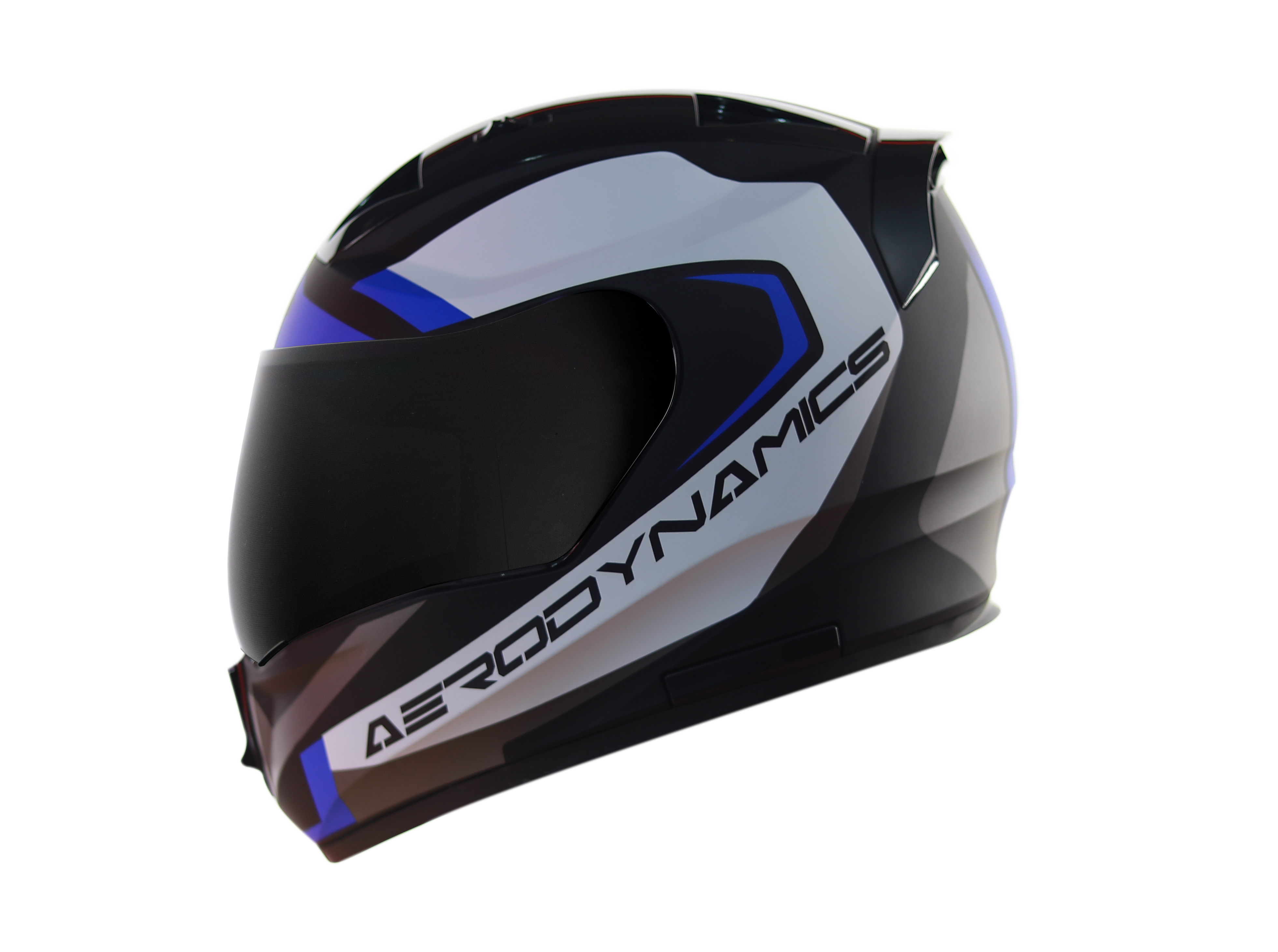 SA-1 Aerodynamics Mat Black With Blue (Fitted With Clear Visor Extra Smoke Visor Free)